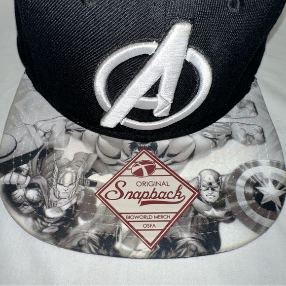 Marvel Hat Men's OSFA Black Avengers End Game Adjustable Snapback Logo Cap - Picture 2 of 9